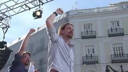 CLEAN : Podemos stage large protest against corruption in Madrid News Clip