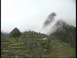 Machu Picchu, ruins and mountains, MS, Peru Stock Footage