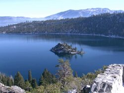 Lake Tahoe Emerald Bay inland vista in winter Stock Footage