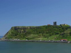 Scarborough Castle & North Marine Drive Stock Footage