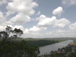 WS TD View of Mt Bonnell and Lake Austin / Austin, Texas, United States Stock Footage