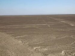 WS PAN HA View over Nazca lines / South Of Peru, Nazca, Peru Stock Footage