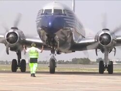 Helix airplane parking Stock Footage
