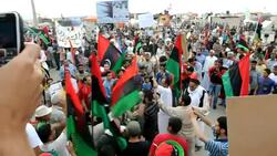 CLEAN: Libyan tribesmen join protests in Benghazi against Kadhafi News Clip