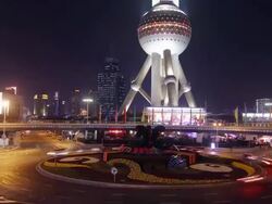 Time Lapse - Futuristic Cityscape of Shanghai (Zoom In) Stock Footage