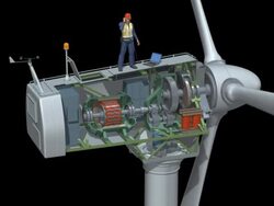 Wind Turbine Animation Stock Footage
