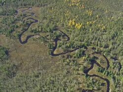 WS ARIEAL View of Meandering Flagstaff lake /Maine, United States Stock Footage