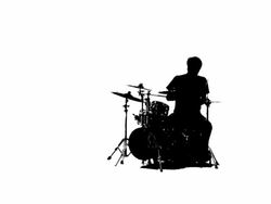 Silhouette of a drummer Stock Footage