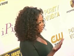 Oprah Winfrey at 19th Annual Critics' Choice Movie Awards - Arrivals Stock Footage