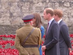Duke and Duchess of Cambridge visit WW1 Poppies at Tower of London News Clip