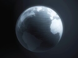 Silver Globe to World Map Stock Footage