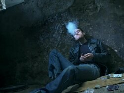 HD DOLLY: Young Man Smoking Marijuana Stock Footage