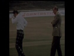 SYND 19 8 75 THIRD TEST DISRUPTED BY VANDALISM News Clip