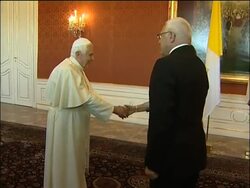 Pope attends concert, meets Czech President Vaclav Klaus News Clip