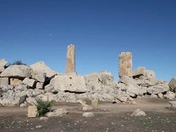 Selinunte, view of temple G, from the 5th-6th century B.C. Stock Footage