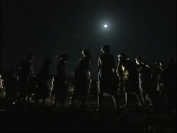 Africa, women dancing in the moonlight. Stock Footage