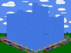 City Skyline as a Bar Graph Stock Footage