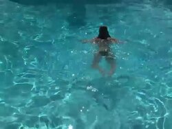 Swimmer lady in the pool Stock Footage