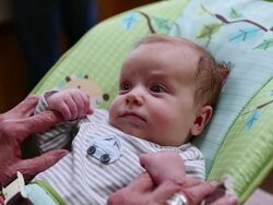 CU Shot of baby smiling / Lamy, New Mexico, United States Stock Footage