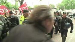 CLEAN : French workers protest at Imperial Tobacco layoff plan News Clip