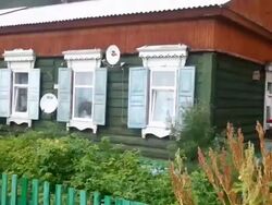 Traditional russian house,  stylized and filtered to resemble an oil painting Stock Footage