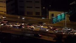 Traffic jam on highway, rush hour busy traffic driving on highway Stock Footage