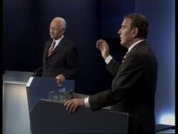 Schroeder and Stoiber face each other in TV debate News Clip