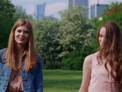 Walk with friend in big city. Stock Footage