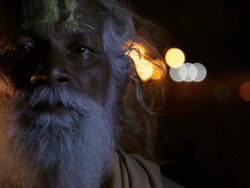 Portrait of a sage, Haridwar, Uttarakhand, India Stock Footage