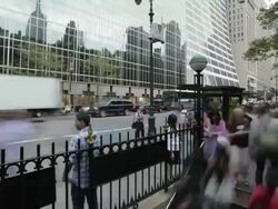 MS T/L Crowd of people walking near bryant park / New York, United States Stock Footage