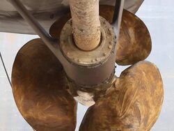 Warship repaired in dock Stock Footage