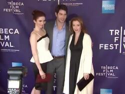 Bitsie Tulloch, Adam Christian Clark and Marguerite Moreau at "Caroline And Jackie" Premiere - 2012 Tribeca Film Festival Stock Footage