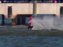 A water-skiing Santa, complete with knee-boarding reindeer, took to the Potomac River near Washington for his 25th anniversary appearance. Santa was also joined by the Flying Elves and a Grinch on a Jet-Ski. News Clip