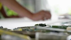 Woman drawing Stock Footage