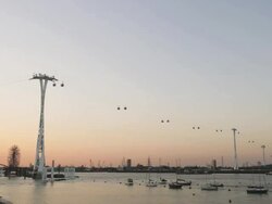 North Greenwich cable car timelapse. London Stock Footage