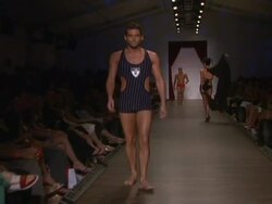 Red Carter Swimwear - Runway - MBFW Miami Swim Stock Footage