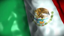 Mexico Flag waving, looping Stock Footage
