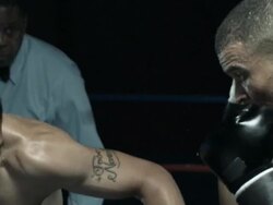 Boxing match, slow motion Stock Footage