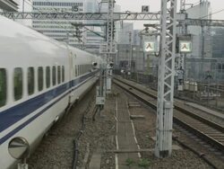 Shinkansen Bullet Train N 700 arriving at Tokyo Station  Stock Footage