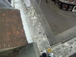 POV of young men doing a parkour freerunning jumping and flipping stunt. - Model Released - HD Stock Footage