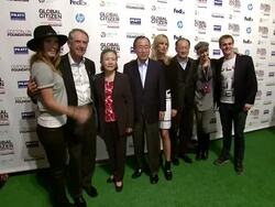 Olivia Wilde, Karolina Kurkova, Maggie Grace and Hugh Evans at 2013 Global Citizen Festival in Central Park To End Extreme Poverty Stock Footage