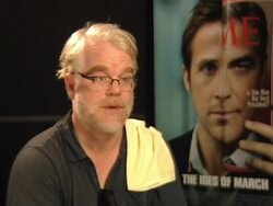 INTERVIEWS: Philip Seymour Hoffman on George Clooeny as a Director at the The Ides of March Interviews: Venice Film Festival 2011 at Venice . (Footage by WireImage Video/Getty Images Entertainment Video) Stock Footage