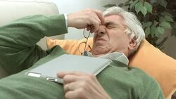 HD: Senior Man With Tired Eyes Stock Footage