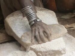 Kneading corn Stock Footage