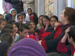MS Shukria Barakzai talking to students / Kabul, Kabul Province, Afghanistan Stock Footage