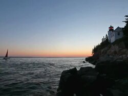 Bass Harbor Head Lighthouse Stock Footage