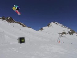 Snowboarder FS 540 Stock Footage