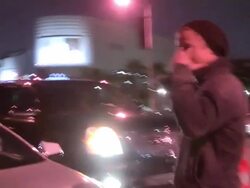 Derek Hough on sky diving, mountain climbing & swimming with Sharks at Hooray Henry's in West Hollywood Stock Footage