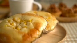 bread with corn mayonnaise Stock Footage