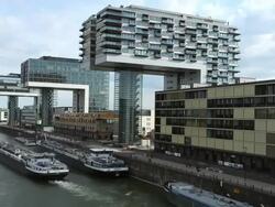 Modern Buildings in Cologne - Time Lapse Stock Footage